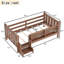 Lit simple au sol avec bibliothèques de rangement, lit en bois massif pour enfants avec de jolis escaliers et garde-corps, aucun sommier nécessaire-133336619-133336621
