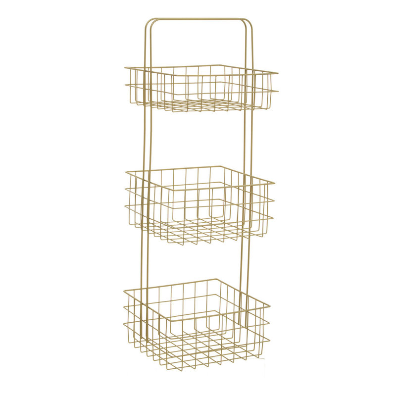 Amalea Freestanding Stainless Steel Shower Caddy, Gold