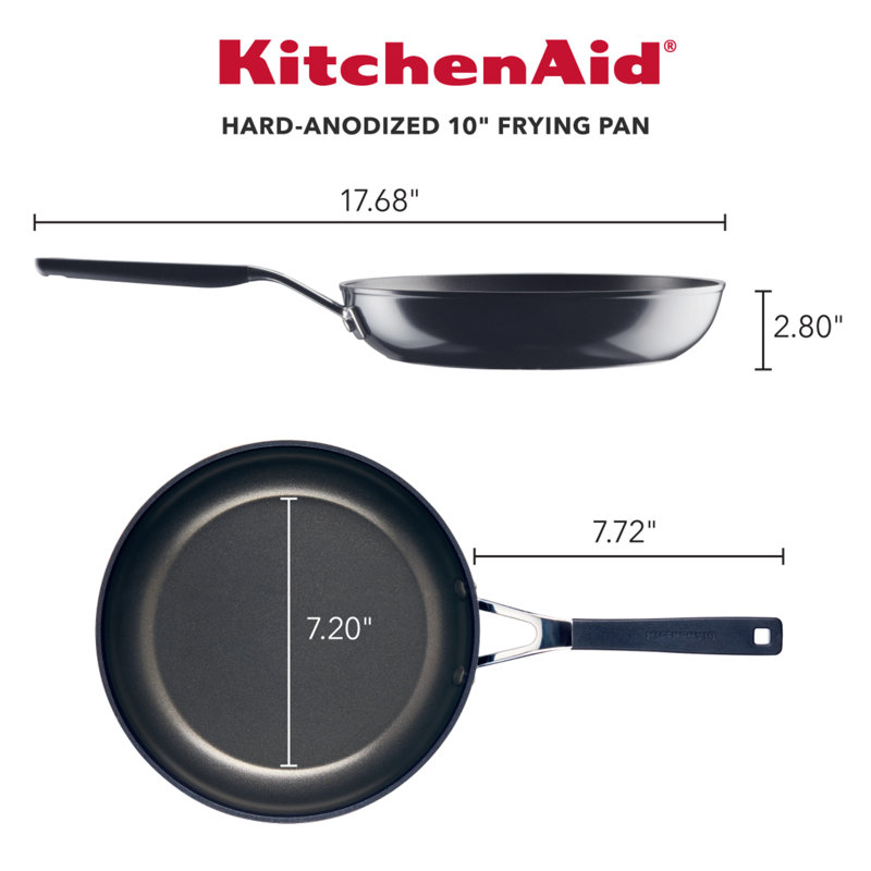 Poêle à frire antiadhésive anodisée KitchenAid, Poêle à sauter de 10 po,