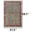 Tapis bleu caspien et rubis
