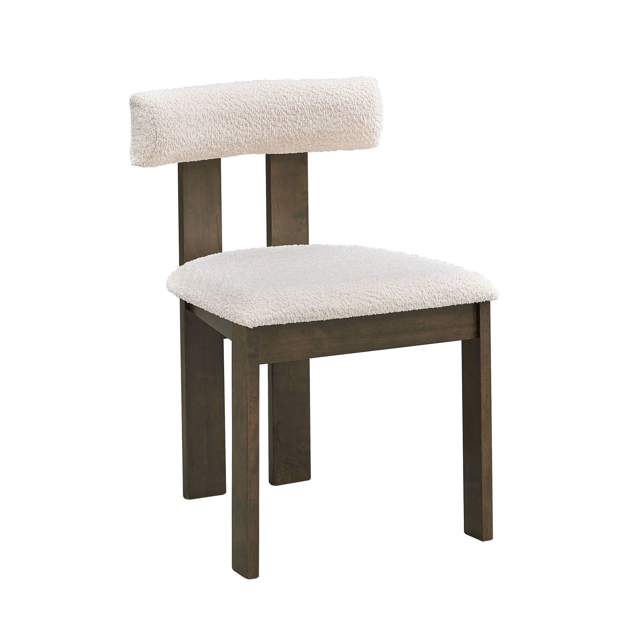 Latitude Run® Mid Century Boucle Upholstered Dining Chairs With Wood ...