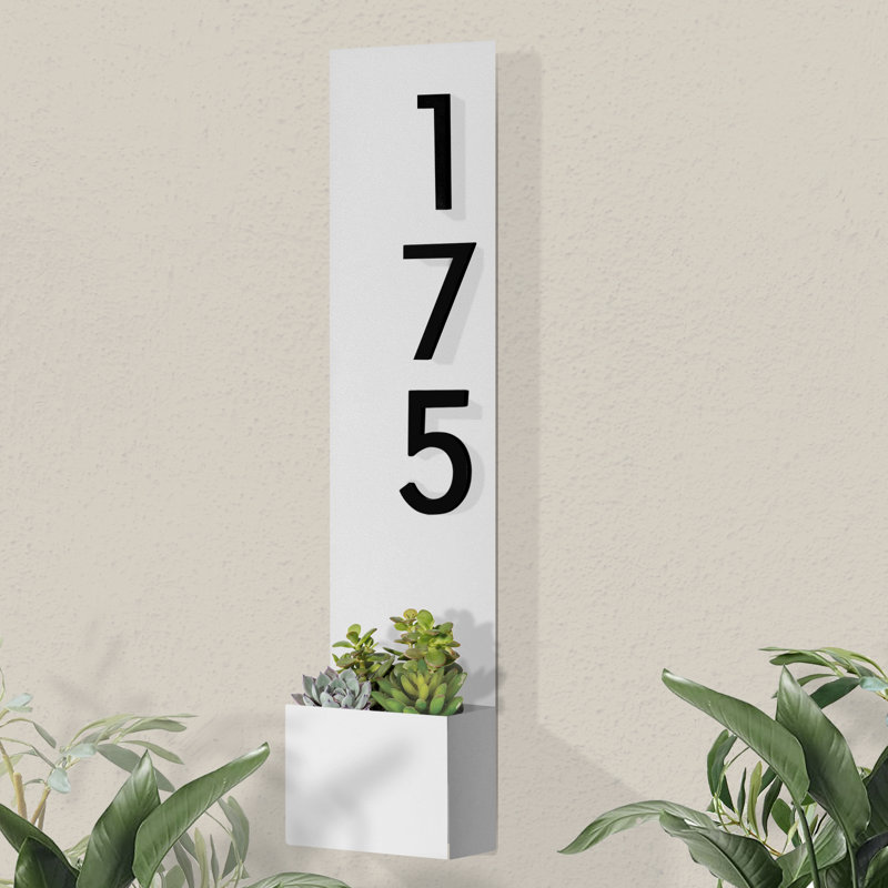 Plaque d'adresse murale debout, Blanc