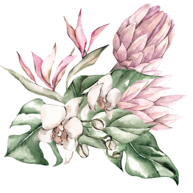 Floral Wall Mural, 100" W x 100" L