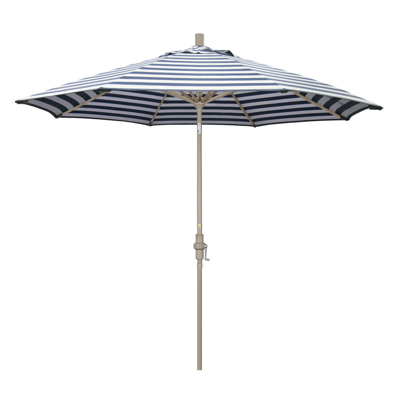 Parasol 9" Market, Rayure Cabana bleu marine / blanche