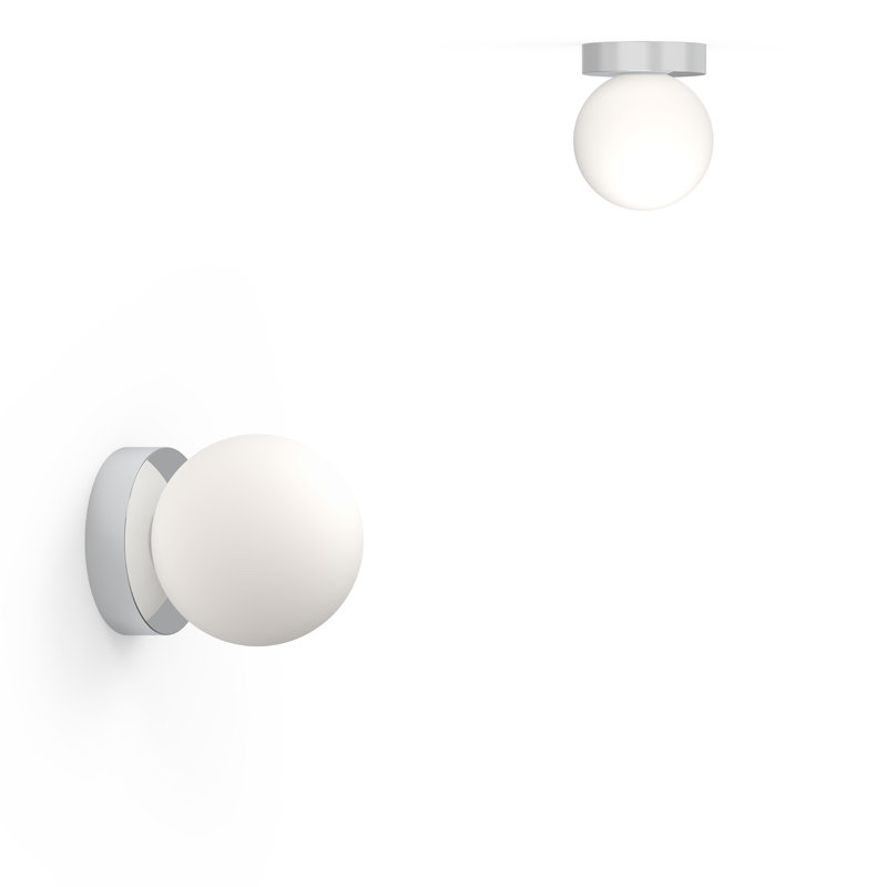 Bola Sphere 6" Globe Flush Mounted Sconce, Chrome