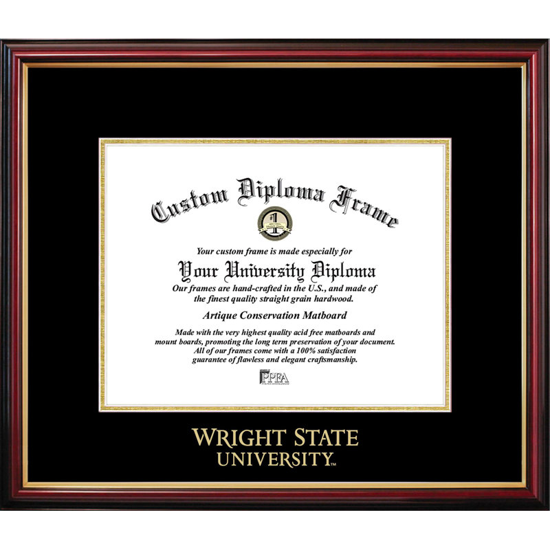 Wright State University Petite Diploma Frame, 11" W x 8.5" H, NCAA Wright State