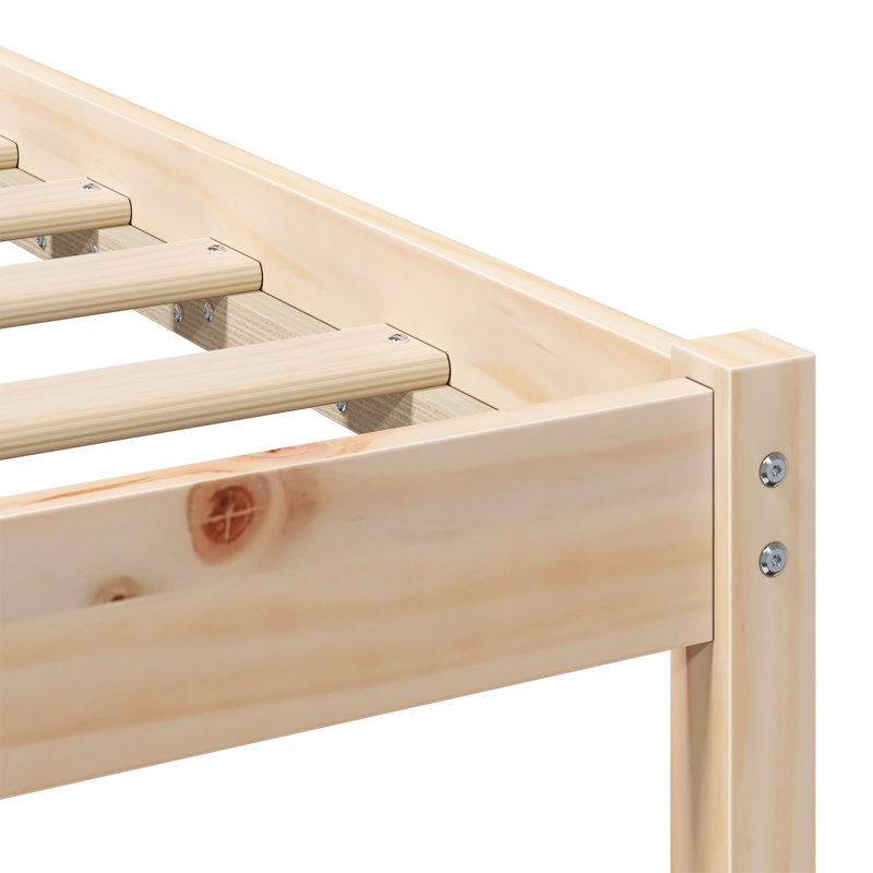 Solid Wood Bed, Brown, Small Single (2'6)