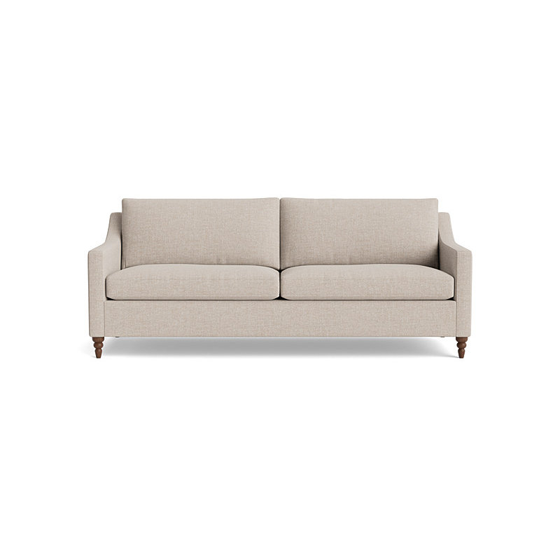 Vera Sofa (85"), Walnut Finish (Turned), Performance Weave - Natural