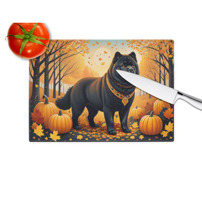 Grande planche à découper en verre Black Chow Chow