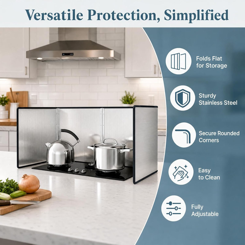 Stainless Steel Stove Oil Splash Guard for Cooking