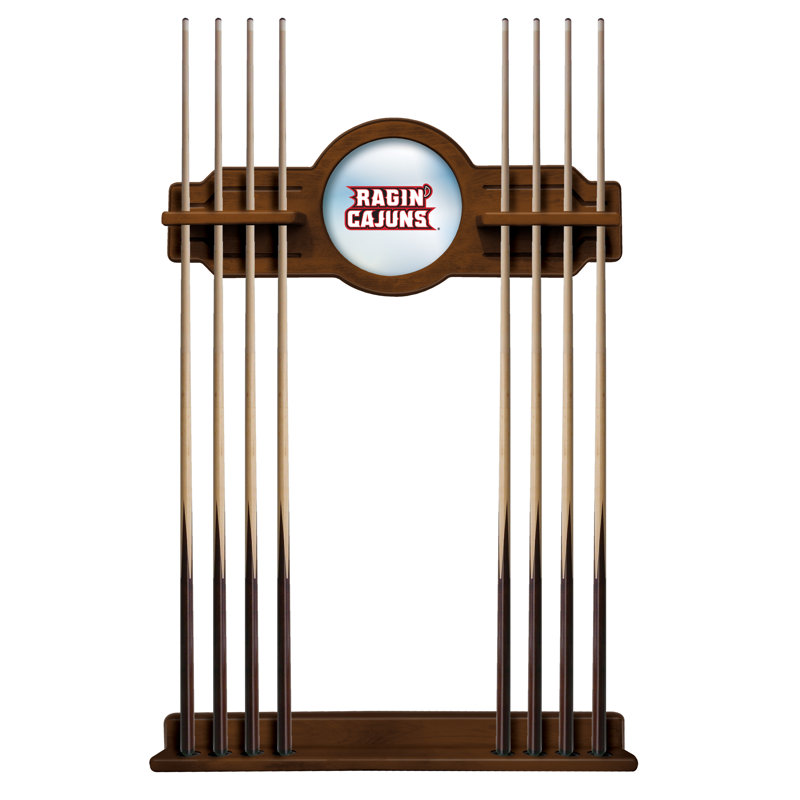 Holland Bar Stool Wood Pool Cue Rack, Chardonnay, Louisiana-Lafayette Ragin' Cajuns