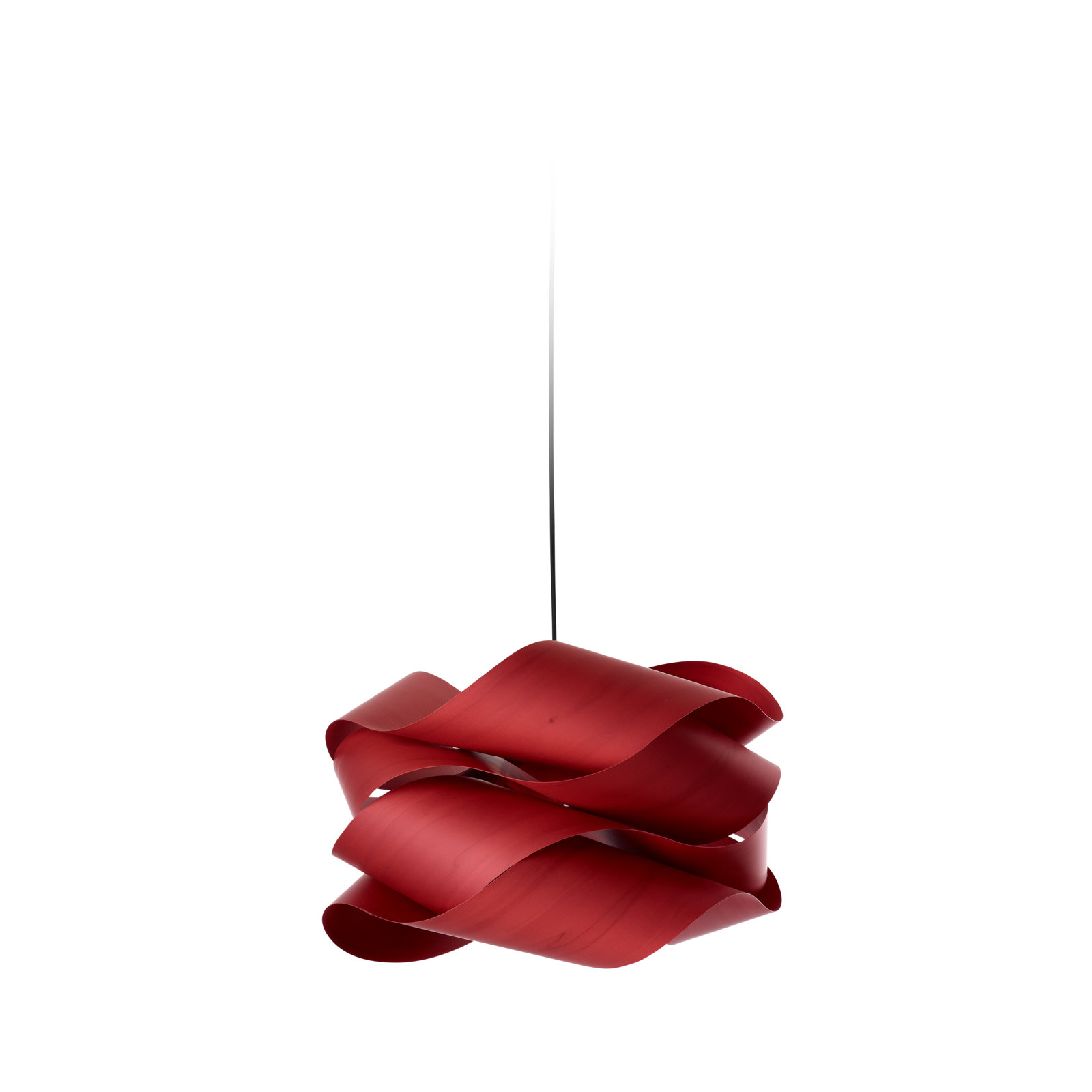 Single Light Dimmable Pendant, 11" H x 18.1" W x 18.1" D, Nickel, Red