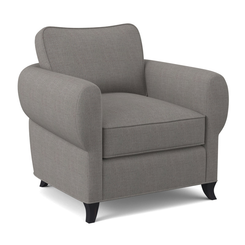Fauteuil cocon, Ébène vintage, Viscose ciel Kinsley