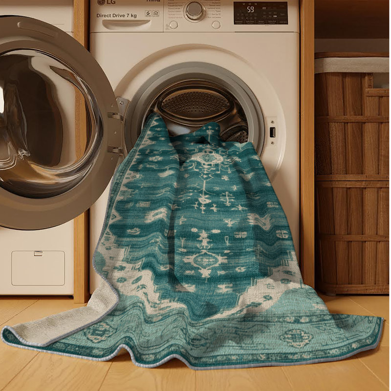 Machine Washable Overdyed Gray Area Rug, Rectangle 2' x 3'