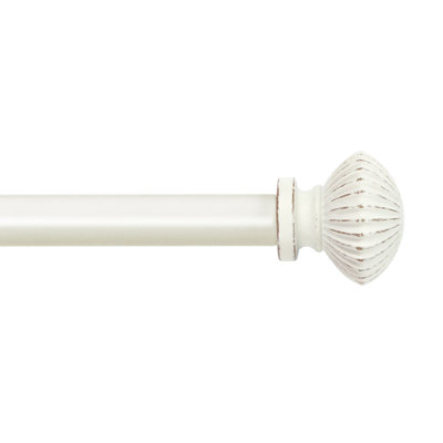 5/8" Single Curtain Rod With Bateau Finials