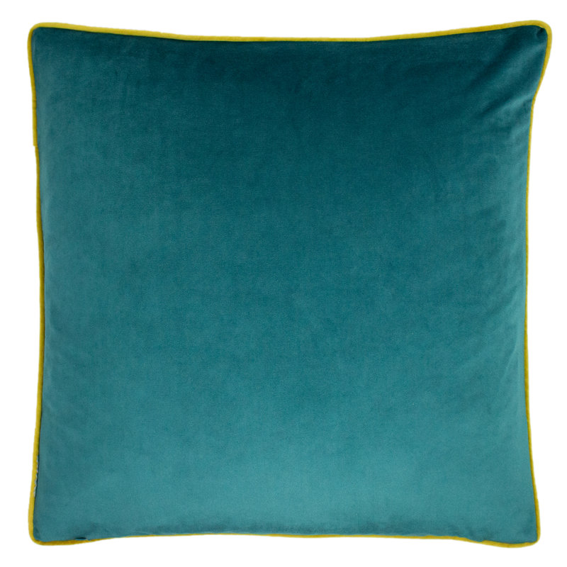Geometric Square Cushion, Teal
