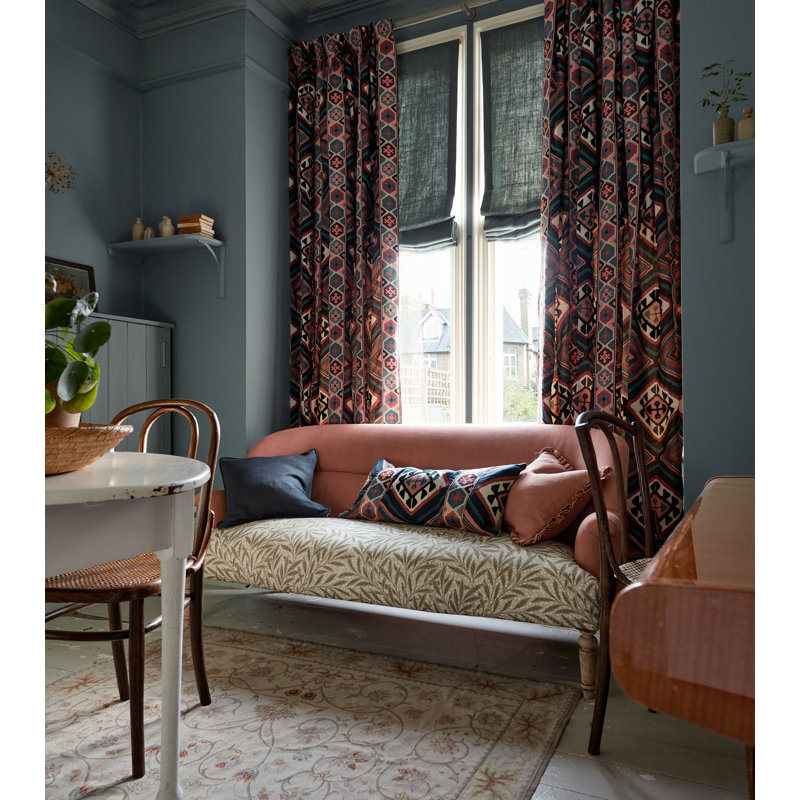 Dorothys Kilim Fabric, Barbed Berry/Indigo