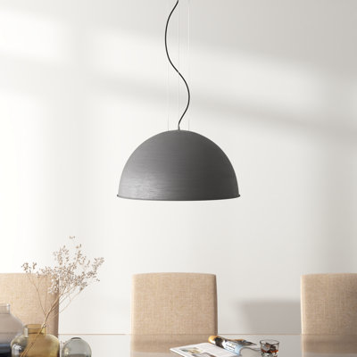 Luminaire suspendu en forme de dôme à 3 lumières Jaime en bronze huilé / doré