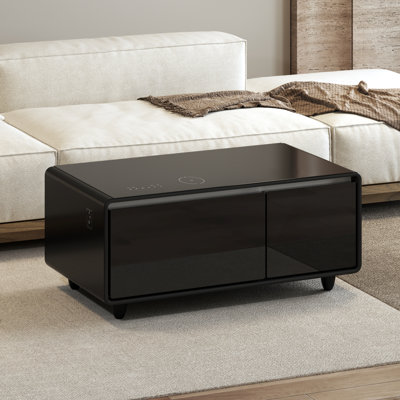 Myabella 93L Smart Coffee Table with Freezer and Fridge, Wireless Charging and Bluetooth Speaker