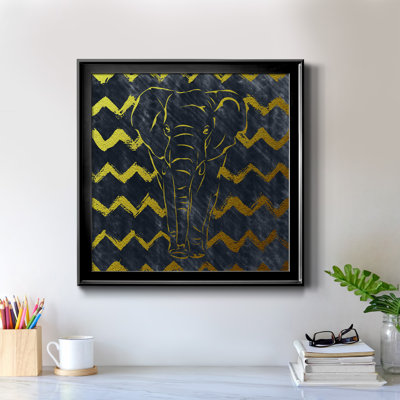 Éléphant brossé - Peinture sur toile encadrée