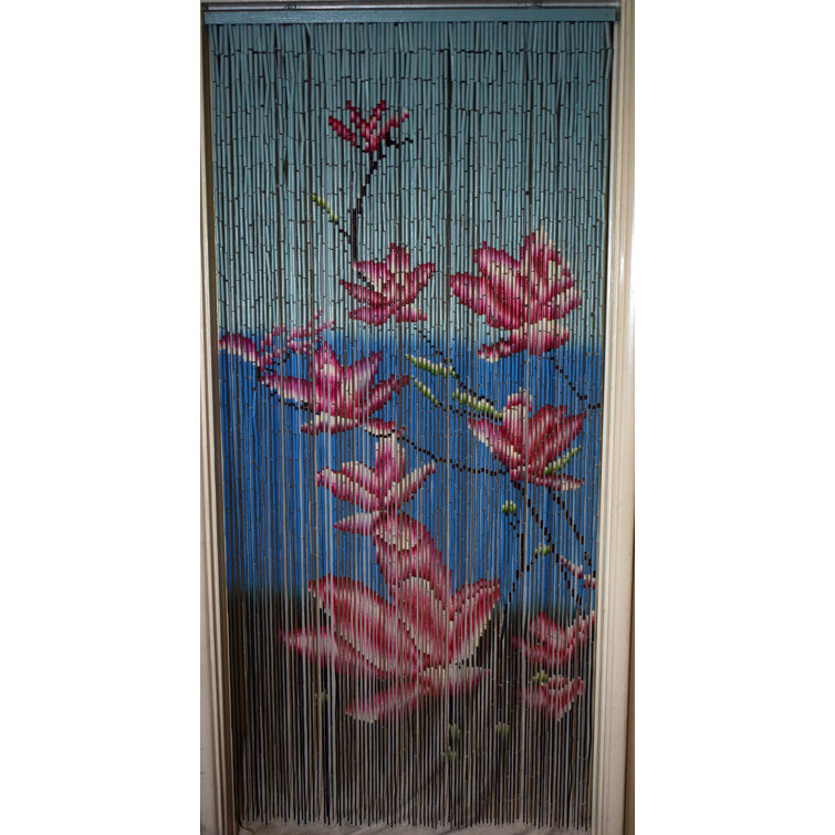 Whobrey Rayon Multiple Flower Graphic Print & Text Semi-Sheer Single Curtain Panel