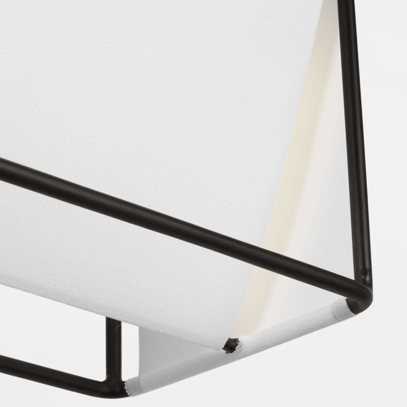 Kelly Wearstler Courville 1 Light Dining Room Chandelier In With White Silkscreen Tempered Shade, Aged Iron