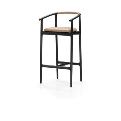 Charlie Upholstered Stool with Solid Wood Frame