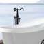 Robinet de baignoire autoportant avec douche à main, noir mat de qualité construction