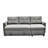 Stylish Grey Convertible Sectional Sleeper Bed, Saving Space For Small Areas, 3 Couch , Living Area-1707178272