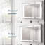 Armoire à pharmacie 36 po x 30 po avec miroir à DEL - Brouillard à double porte, espace de rangement abondant, luminosité et température de couleur, contrôle tactile réglable