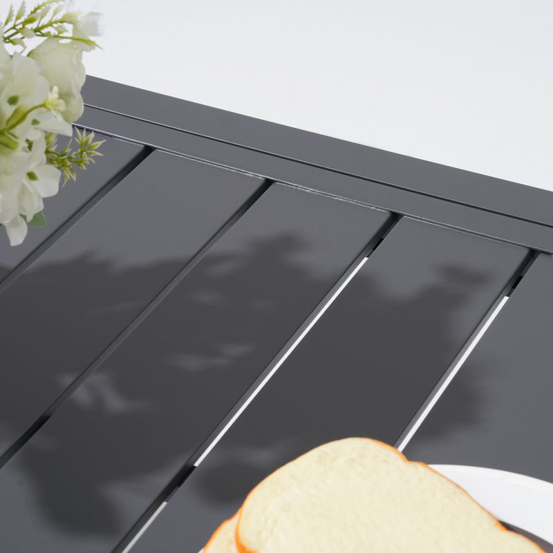 Ensemble de salle à manger d'extérieur 7 pièces, White Cushion/Gray Frame