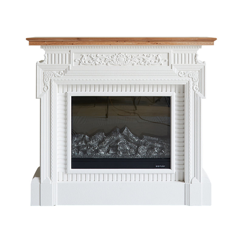 French retro electric fireplace with simulated flames