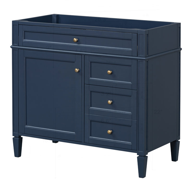 Meuble-lavabo 36 po sans lavabo supérieur, Bleu