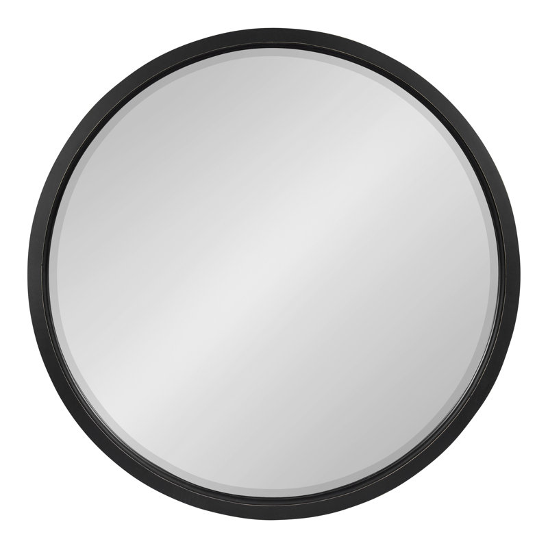 Miroir décoratif biseauté Hogan, 32 po x 32 po, Noir