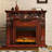 29.92"H Brown Retro Carved Solid Wood Fireplace Mantel-363421642