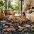 Goldene Boho Bird Area Rug Washable Rugs for Living Room, Large Floral Bedroom Carpet Low-Pile-2061229854