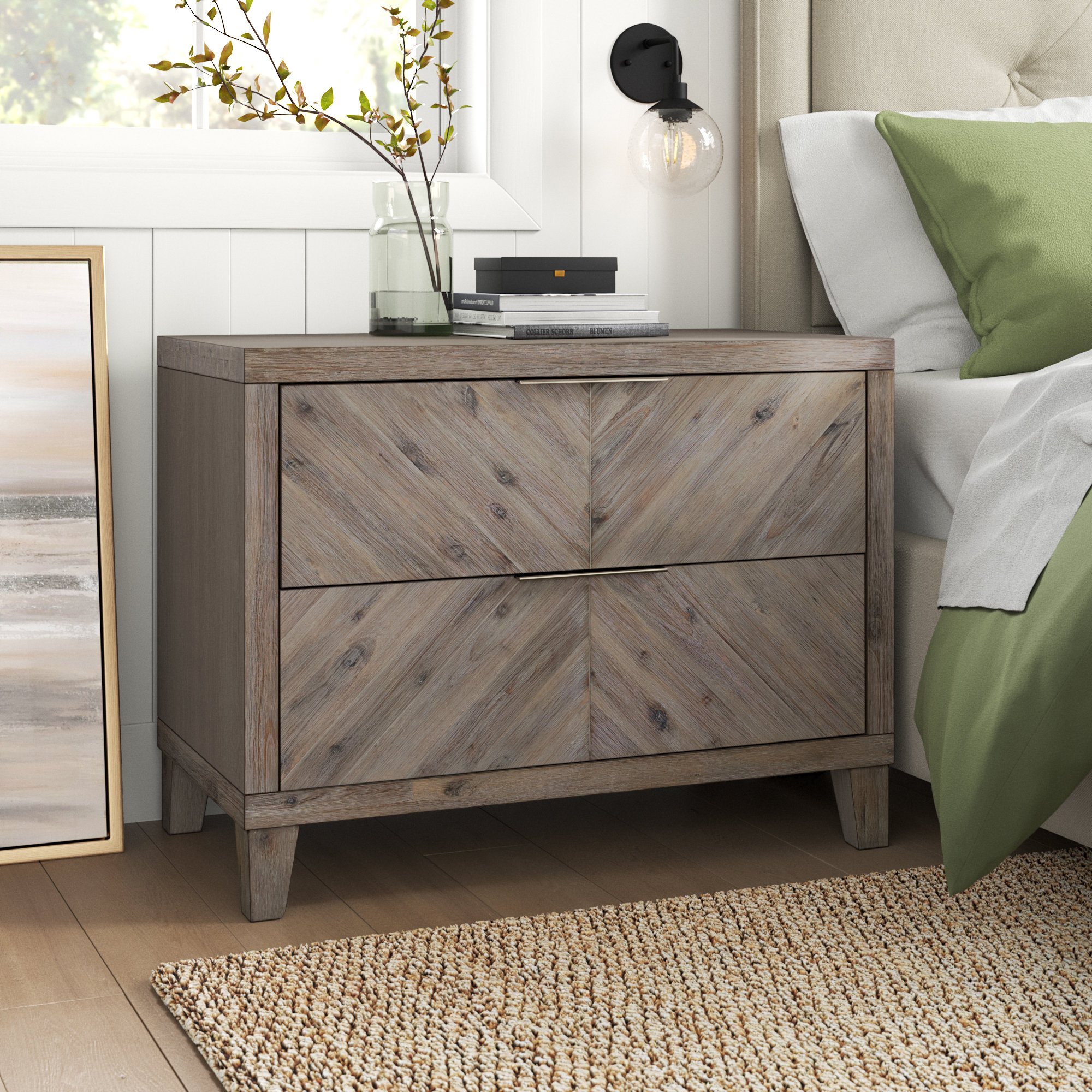 Sand & Stable Tristian Solid Wood Nightstand & Reviews | Wayfair