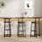 27''H Barstool Set Of 3 Wooden Round Bar Stools With Footrest Modern Kitchen Chairs For Counter
