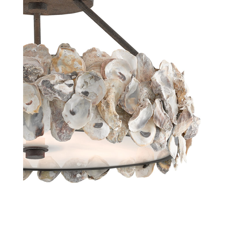 Oyster Shell 3 - Light Semi Flush Mount