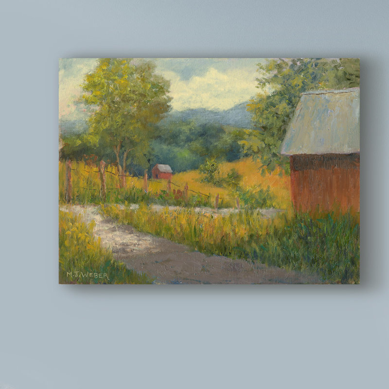 « kentucky hill farm », reproduction de peinture à l’acrylique sur toile tendue, H 14 po x l 19 po x P 2 po
