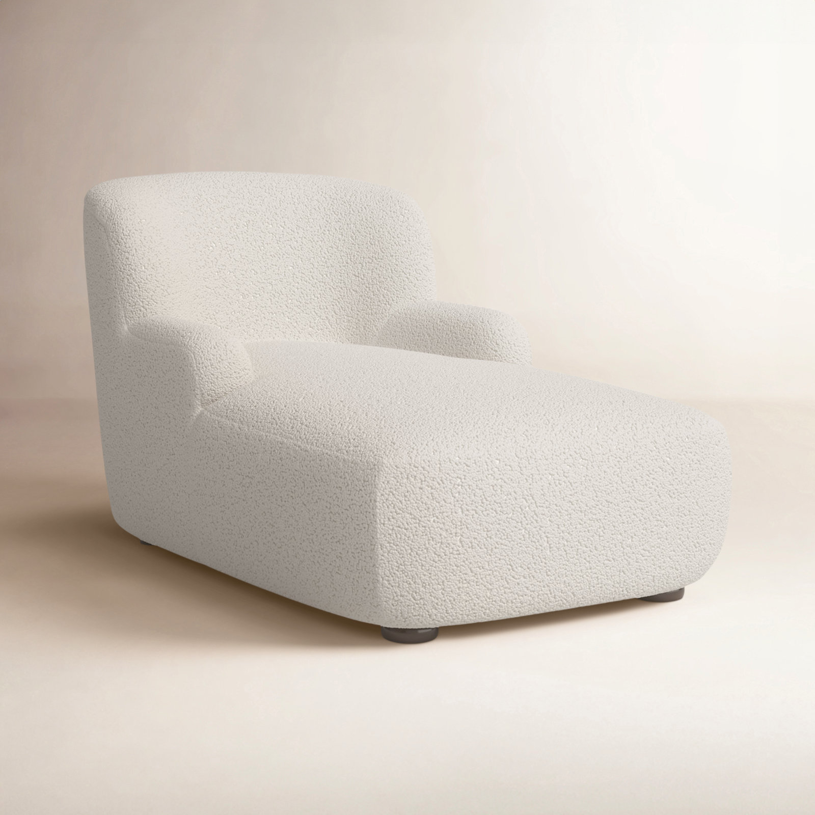 Alura 36" W Lounge Chair, Ecru Luxe Boucle