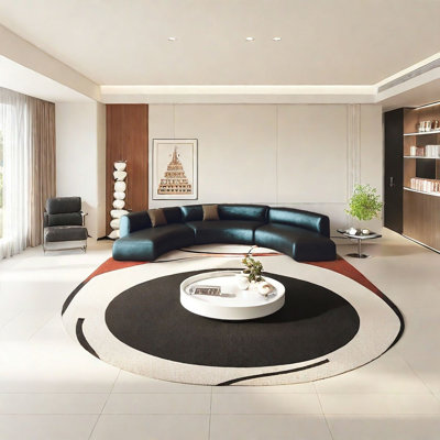 Black semi circular arc  negotiating sofa