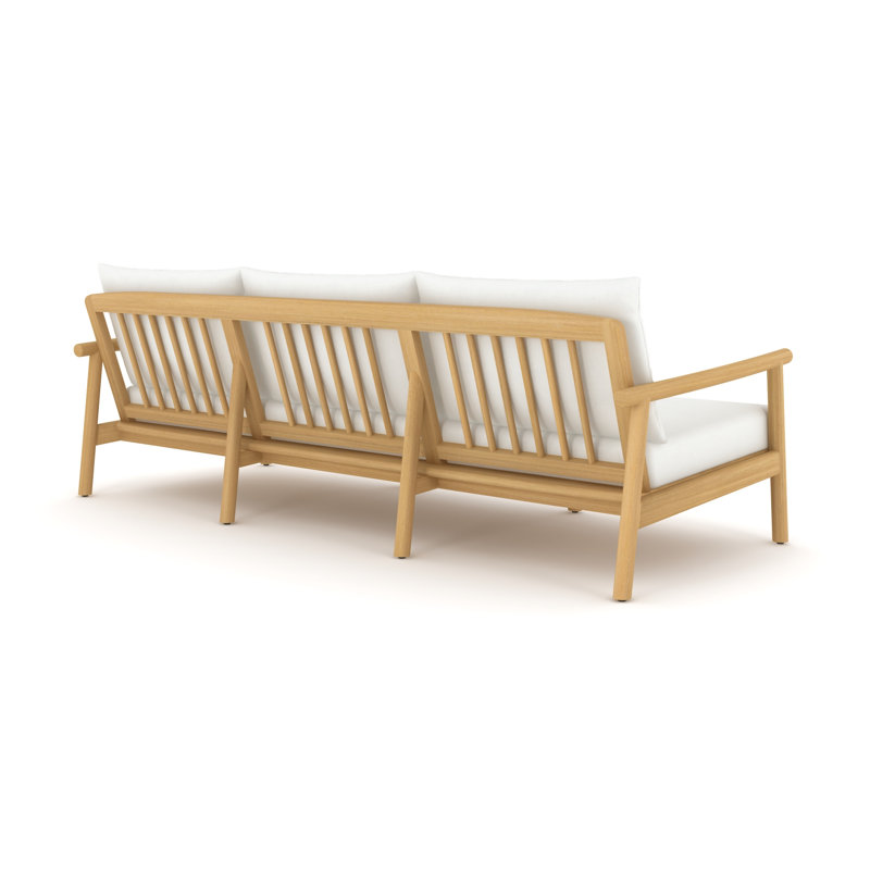 Canapé 86,6 po en teck de qualité supérieure avec coussins Sunbelievable ™, entièrement assemblé (sable ivoire)