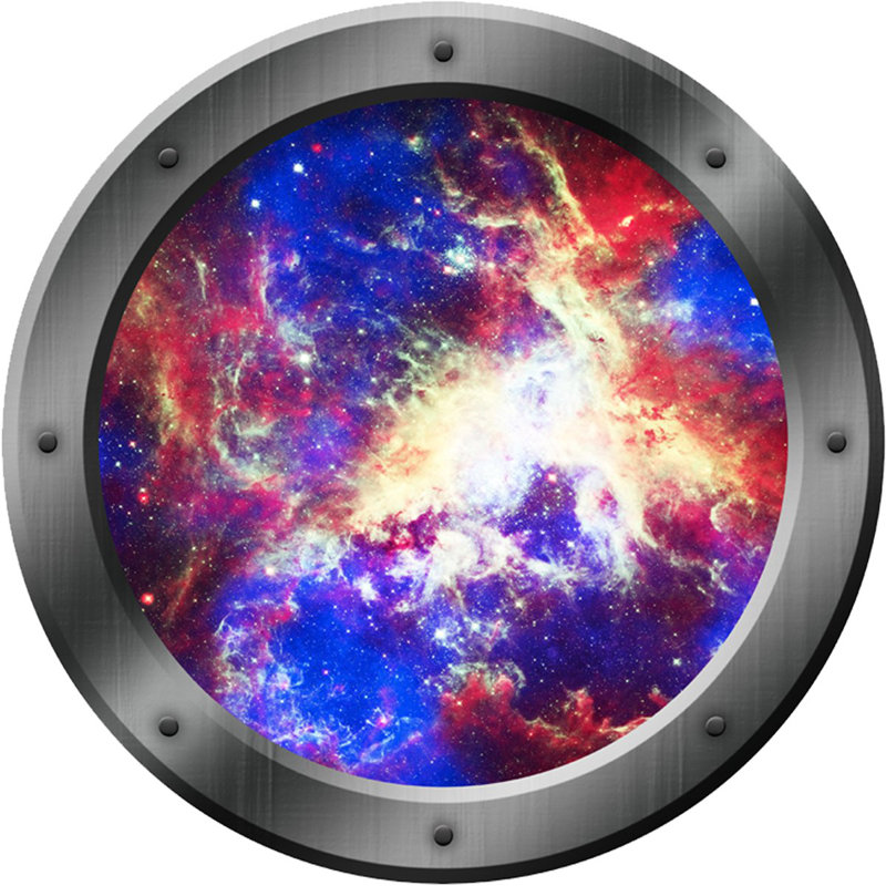 Adhésif décoratif pour fenêtre en forme d’espace à l’extérieur Stecker Universe, H 14 po x L 14 po