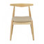 Ensemble de 2 chaises de salle à manger en bois d'hévéa, dossier ergonomique et revêtement en similicuir, naturel et gris clair-1103717838-1103717837