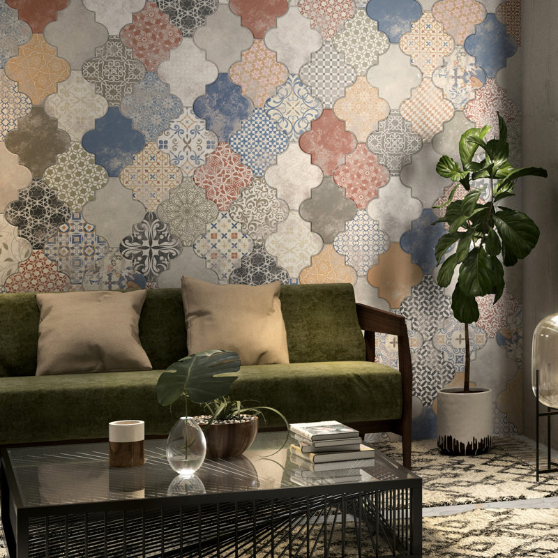 Riga 24" x 22" Ceramic Patterned Wall & Floor Tile