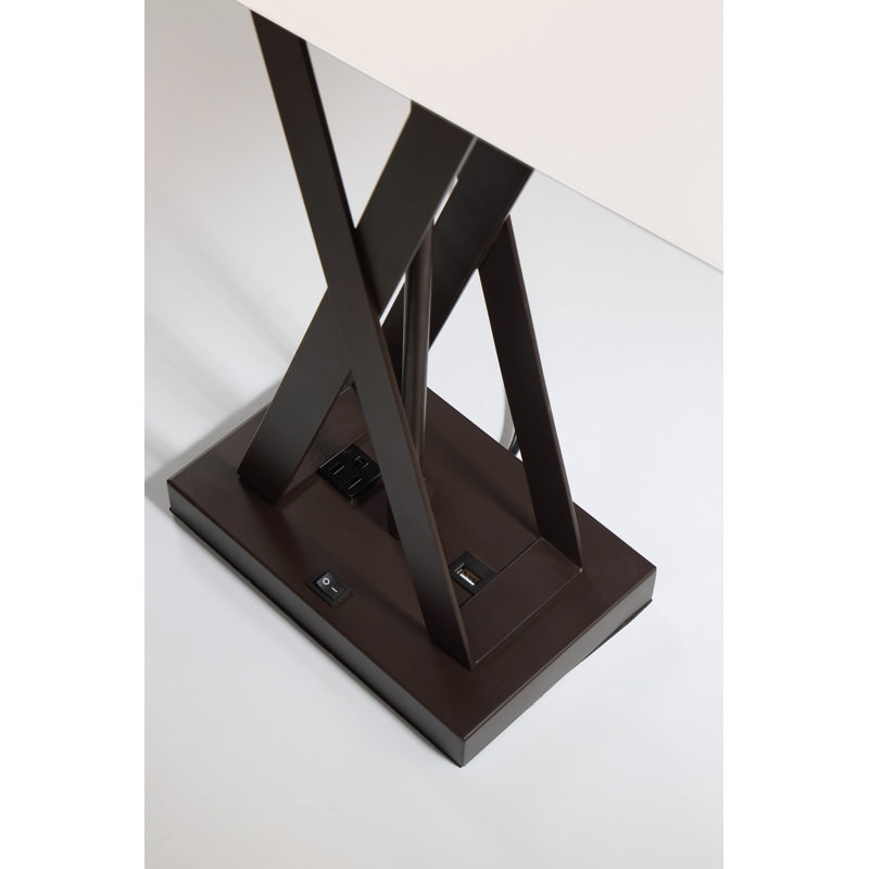 Lampe de table 29 "avec prise USB et prise Keanu, Bronze foncé