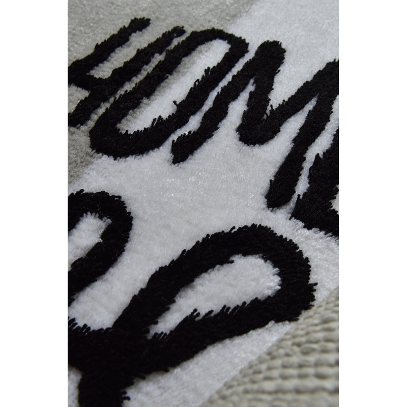 Tapis de bain Botello, Gris / blanc / noir