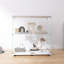 Vitrine blanche à deux portes sur pied, 33,35 po x 32,04 po x 14,33 po - conception à 2 tablettes pour divers objets