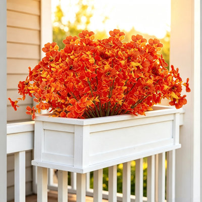 6pcs/set Artificial Eucalyptus Autumn Plant 7 Forks Fake Eucalyptus Faux Floral Bouquet for Front Porch, Window Box, Patio Planter, Home & Garden, A7